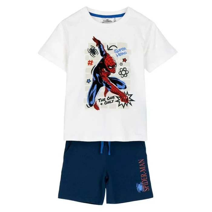 CERDÁ LIFE’S LITTLE MOMENTS cómodo y Divertido – Pijama Spiderman Ideal para Descanso Juego, White, 7 años Unisex niños