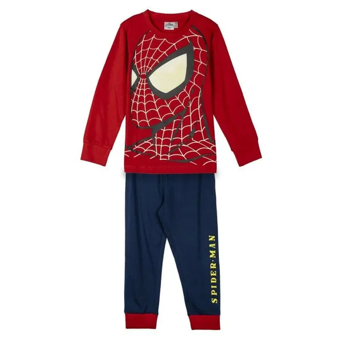 CERDÁ LIFE’S LITTLE MOMENTS Largo Single Jersey Diseño Exclusivo, Cómodo y Suave-Pijama Spiderman Juego, Rojo, 3 años Unisex niños
