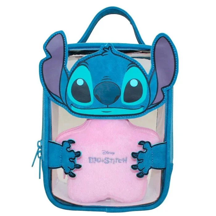 CERDÁ LIFE’S LITTLE MOMENTS Neceser de Viaje de Stitch-Azul y transparente – Gran Capacidad de Almacenamiento – Cierre de Cremallera