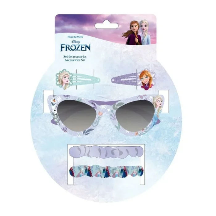 CERDÁ LIFE’S LITTLE MOMENTS Set de Belleza Frozen Gafas de Sol, Pinzas y Gomas para el Pelo, Multicolor, Talla Única (Pack de 5) Unisex niños