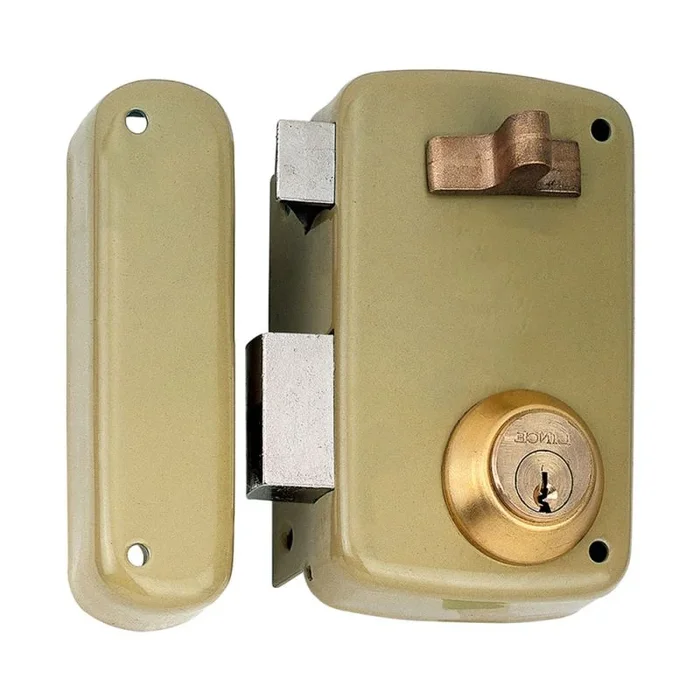 Cerradura sobreponer con cilindro 5056a entrada 70mm. mano izquierda 95056ahe70i lince