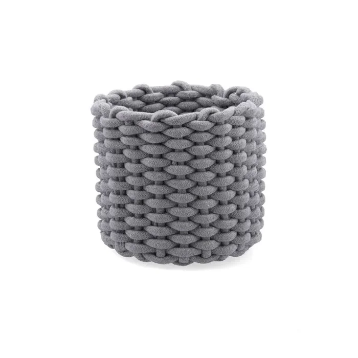 Cesta decorativa vinthera moa algodón gris 23 x 21 cm