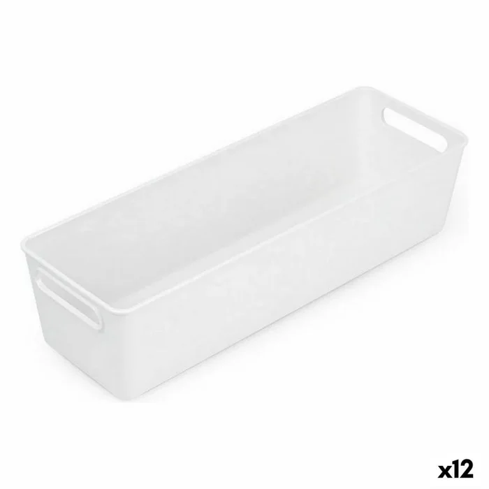 Cesta multiusos confortime blanco 38 x 12,7 x 9,5 cm (12 unidades)