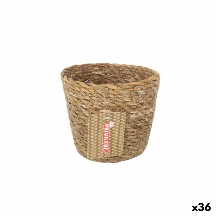 Cesta multiusos privilege marrón mimbre redonda ø 12 x 11 cm (36 unidades)