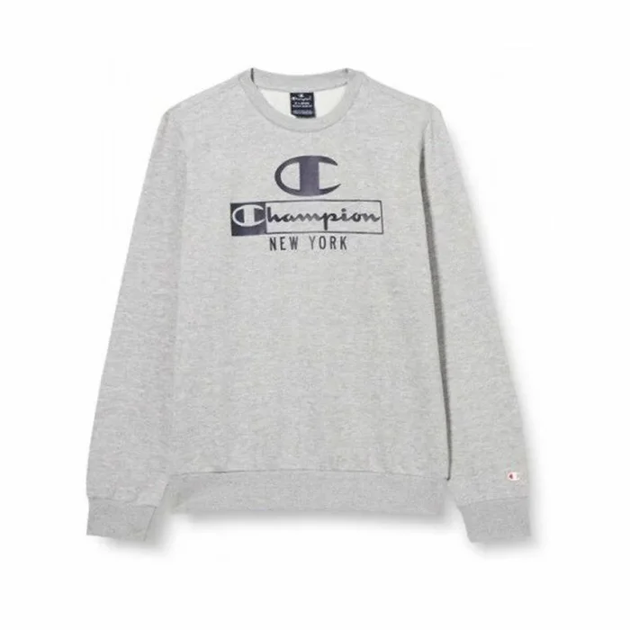 Champion Graphic Shop Authentic L-S Camiseta, Gris (Claro Melange), Hombre