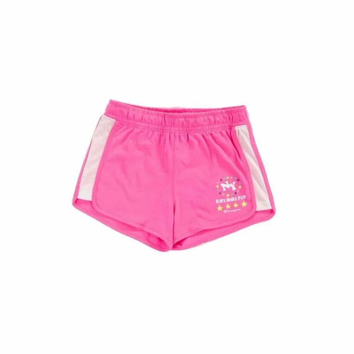 Champion Legacy Fun Club-Regular Pantalones Cortos, Rosa Fluorescente, 9-10 Años Niñas y Chicas