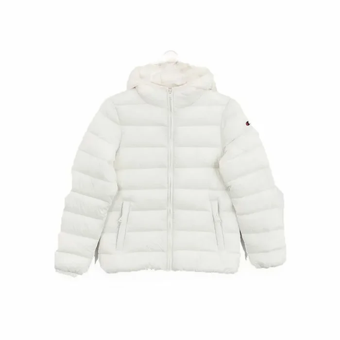 Champion Legacy Outdoor W-Light Nylon W/R Hooded Chaqueta Acolchada, Off White, L para Mujer