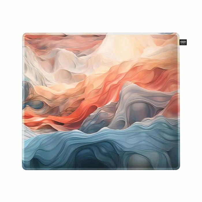 CHERRY XTRFY GP5, Alfombrilla de Ratón Gaming M de Tela (320 x 270 x 3 mm), Suave Superficie Ideal para Velocidad y Precisión, Bordes Cosidos, Antideslizante, Lavable a Máquina, Azul Amnis