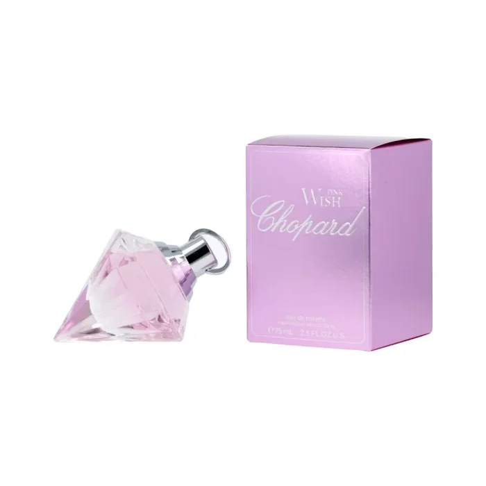 Chopard Pink Wish 75 ml – Eau de Toilette para Mujer – Fragancia Floral Frutal – Perfume con Radiantes Notas de Tangerina, Néroli, Melocotón, Ámbar y Sándalo – Botella de Cristal Transparente