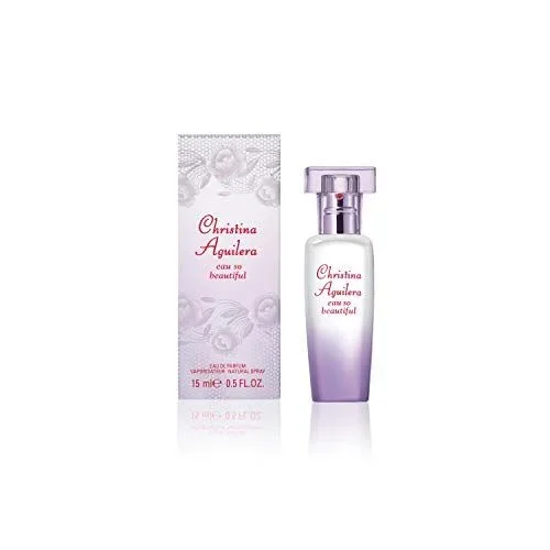 Christina Aguilera – Eau so Beautiful Eau de Parfum, Perfume Femenino, con Notas de Hojas de Violeta Aplastadas, Gardenia, Magnolia y Sándalo, Perfume para Mujer – 15 ml