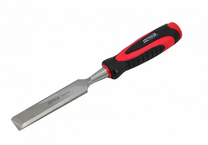 Cincel de carpintero 15mm Awtools, mango plástico ergonómico, ideal para madera, hoja de acero templado, precisión en cortes finos, cómodo y resistente