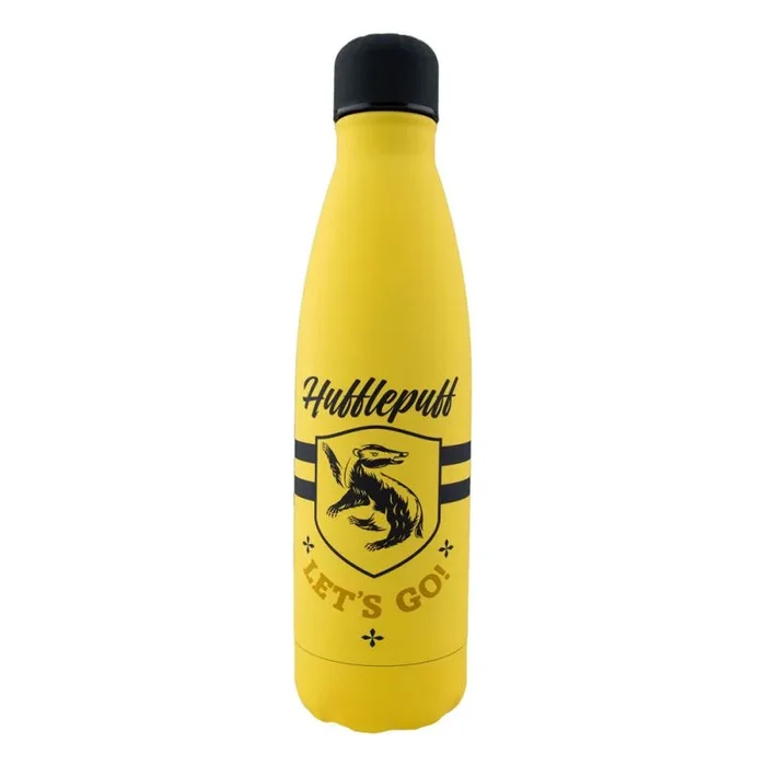 Cinereplicas Harry Potter – Botella de agua aislada de acero inoxidable de 500 ml Hufflepuff Vamos – Licencia oficial