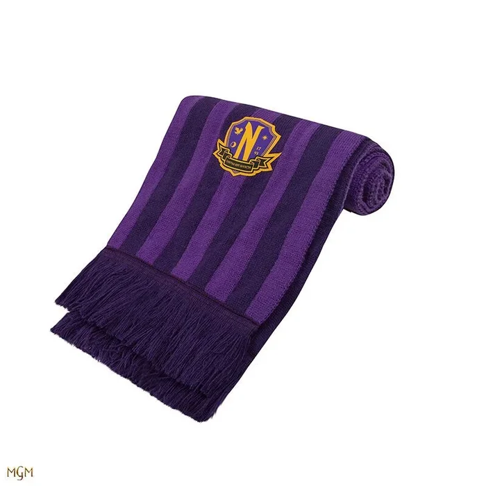 Cinereplicas Mercredi – Echarpe de l’Académie Nevermore – Violet – 180cm – Licence Officielle