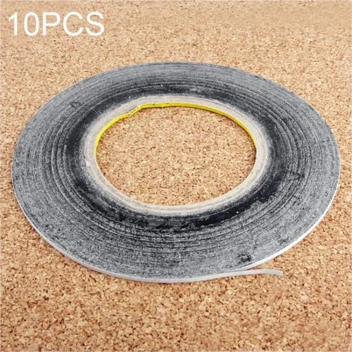 Cinta Adhesiva 3M Doble Cara 1mm Reparación Panel Táctil 50m (Negro) (10 Unidades)