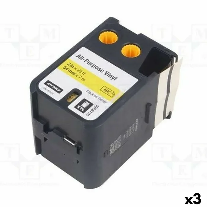 Cinta de transferencia térmica dymo amarillo negro vinilo 54 x 7 mm (3 unidades)