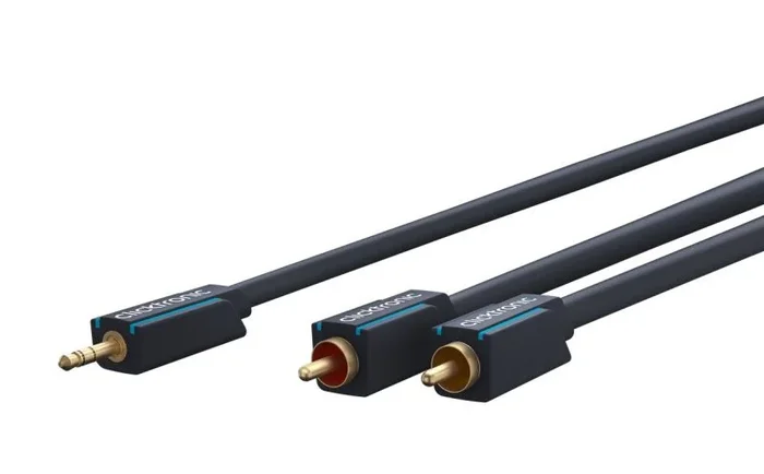 ClickTronic 10m MP3 Adapter cable de audio 3,5mm 2 x RCA Azul