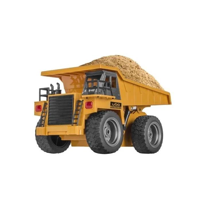 Coche teledirigido modelo volquete ugo rc truck tipper – 10km/h – emisor 2.4ghz – alcance 50m – batería 400mah – autonomía 15min – escala 1:18