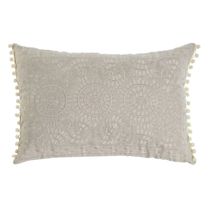 Cojín home esprit beige romántico 60 x 40 cm