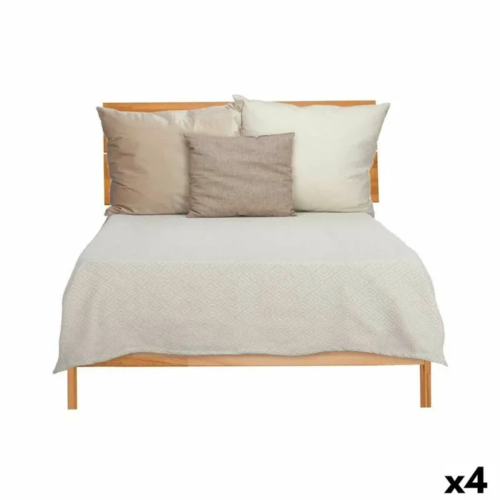 Colcha 240 x 260 cm geométrico beige (4 unidades)