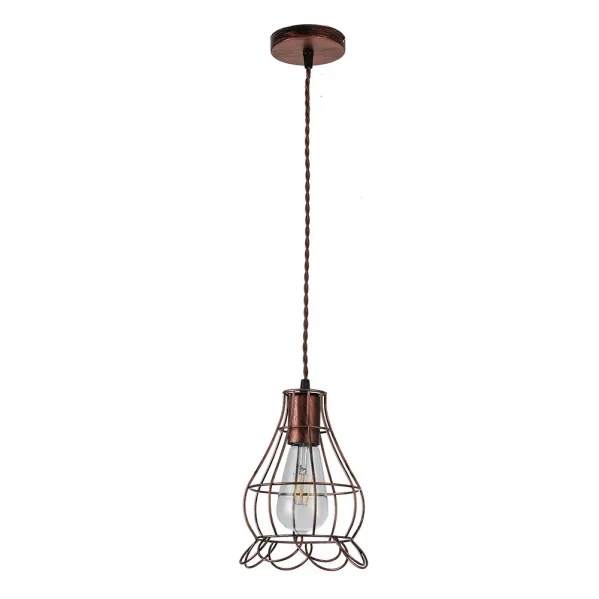 Colgante de metal Rustico Herraje 1 luz, Marron de Fabrilamp