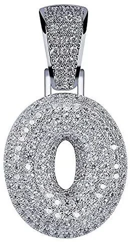 Colgante de número 0-9 personalizado con letras de burbuja personalizadas, colgante de hip hop unisex con cualquier número