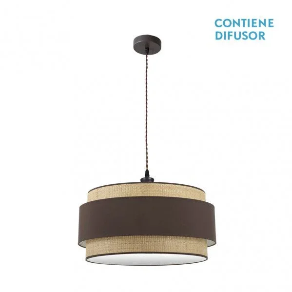 Colgante kandy 3xe27 natural/marron regx60x60 cm