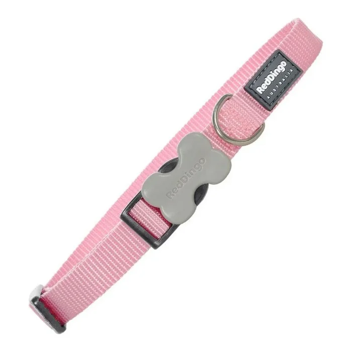 Collar para perro red dingo liso rosa (1,5 x 24-36 cm)
