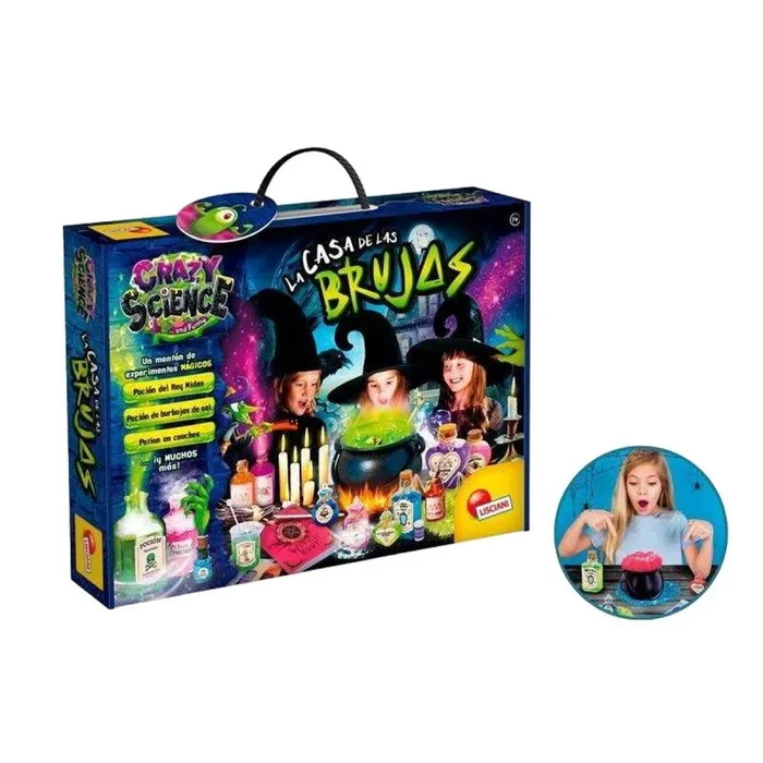 Colorbaby Lisciani – Crazy Science, Kit para Hacer pociones mágicas, La casa de Las Brujas, Incluye Purpurina, Jugar con Slime, Juguete Educativo, Ciencia en casa, Juguetes niños 7 años, 47636