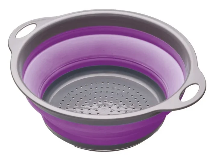 Colourworks Colador Plegable, Plástico, 2,8 L, 24 cm, Color Morado