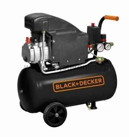 Compresor de Aire Black+Decker 24L 1.5HP 8BAR con aceite para uso profesional y doméstico, alto rendimiento y durabilidad