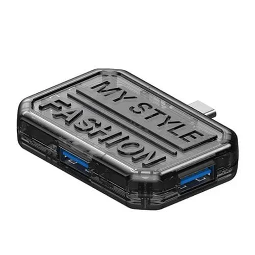Concentrador USB 3 en 1, multipuerto, convertidor para ordenador, color: BX3C, negro