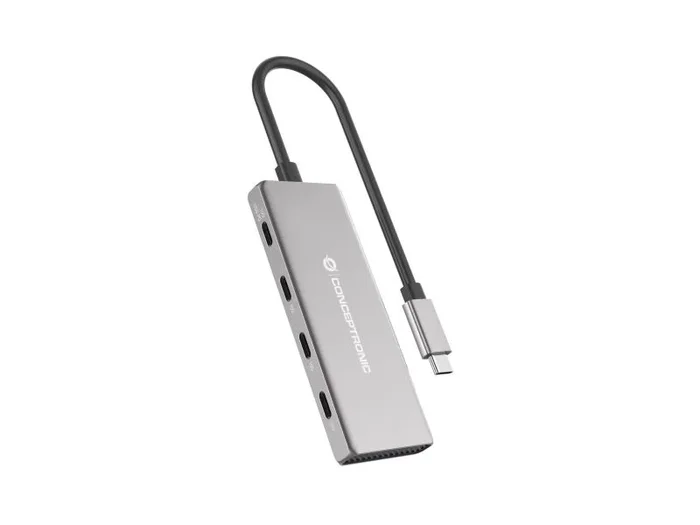 Conceptronic HUBBIES16G hub de interfaz USB 3.2 Gen 2 (3.1 Gen 2) Type-C 10000 Mbit/s Gris