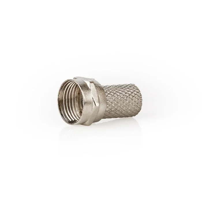 Conector f | recto | macho | niquelado | 75 ohm | enroscable | diámetro de entrada del cable: 7.5 mm | aleación de zinc | plata | 25 uds. | bolsa polybag