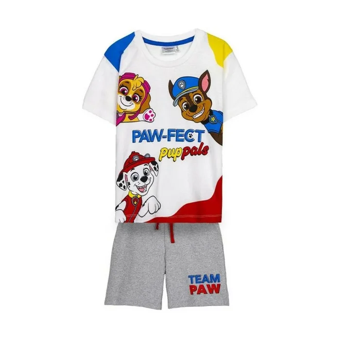 Conjunto de 2 Piezas de La Patrulla Canina – Camiseta y Pantalón Corto – Talla 5 Años – Elaborado con Algodón 100% – Fresco y Cómodo – Cierre de Botones – Producto Original Diseñado en España