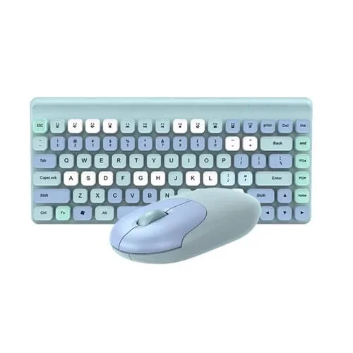 Conjunto de Mouse y Teclado Inalámbrico Qw02 (Azul)