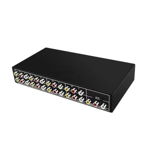 Conmutador de Audio y Video AV VSW81 8 Entradas 1 Salida Divisor de Conmutación RCA (Negro)