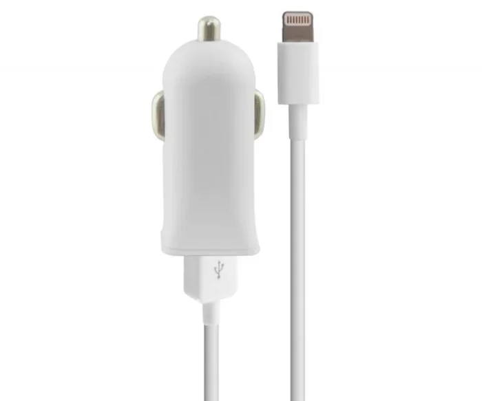 Contact Cargador de coche , 10W, Made for iPhone + cable USB A – Lightning, Blanco