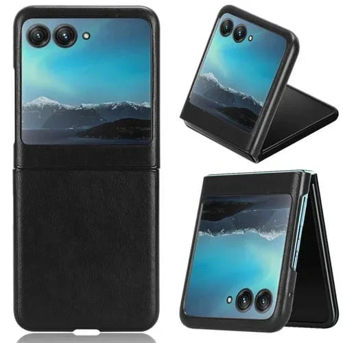 Contraportada para Motorola Moto Razr 40 Ultra Litchi Textura Caja del Teléfono (Negro)