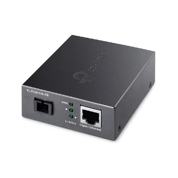 Convertidor de fibra tp-link fc311a-20 single-mode gigabit bidireccional de 1p rj45 10/100/1000 a 1p sc port gigabit cobertura 20km