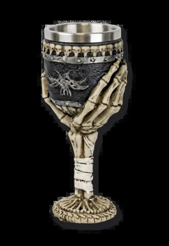 Copa de decoración Mano de esqueleto, tamaño de 20 Cm, hecho de resina con interior de aluminio, Tole10 Imperial