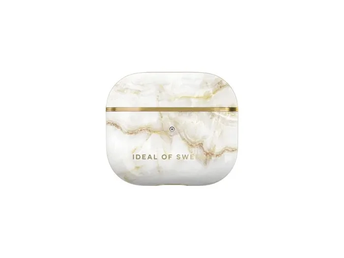 Coque ideal of sweden pour airpods 3 – modèle golden pearl marble