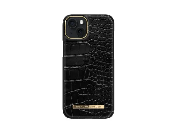Coque ideal of sweden pour iphone 15 plus – modèle neo – noir croco