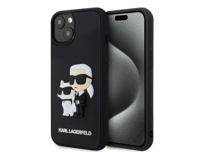 Coque karl lagerfeld 3d rubber karl et choupette pour iphone 15 plus