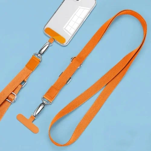 Cordón de Mensajero para Teléfono Móvil Ajustable Ancho para Colgar en el Cuello (Naranja)