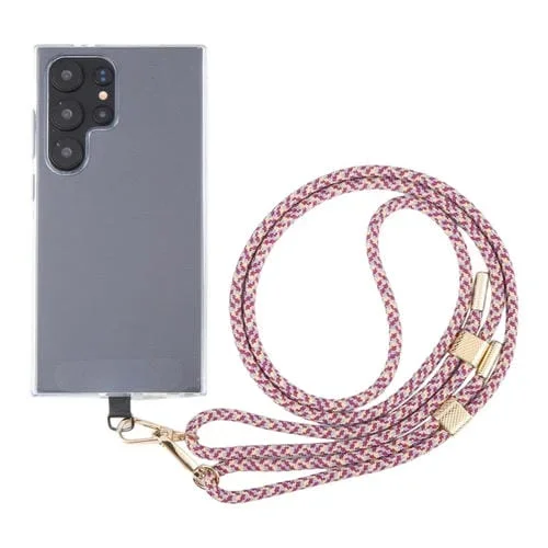 Cordón Largo Antipérdida Ajustable para Teléfono Móvil con Hebilla Doble de 6mm (Rosa, Rojo y Amarillo)