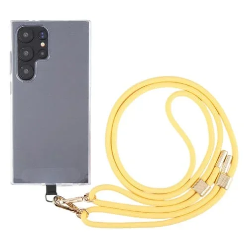 Cordón Largo Antipérdida para Teléfono Móvil con Doble Hebilla Ajustable 6mm (Amarillo)