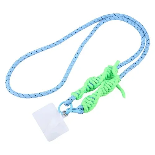 Cordón Largo para Teléfono Móvil con Bandolera en Espiral (Azul Verde)