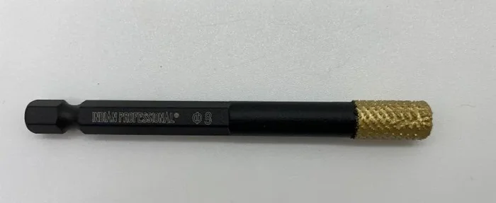 Corona diamantada hexagonal 8mm Indian Professional, para perforado en seco, ideal para cerámica, piedra y ladrillo, alta precisión y durabilidad.
