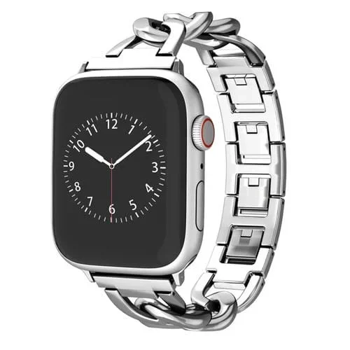 Correa Apple Watch Series 3 42mm con Cadena de Metal Liberación Rápida (Plateada)