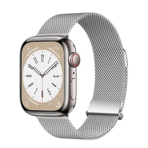 Correa de Metal Magnético Milanesa para Apple Watch SE 44mm (Plateado)